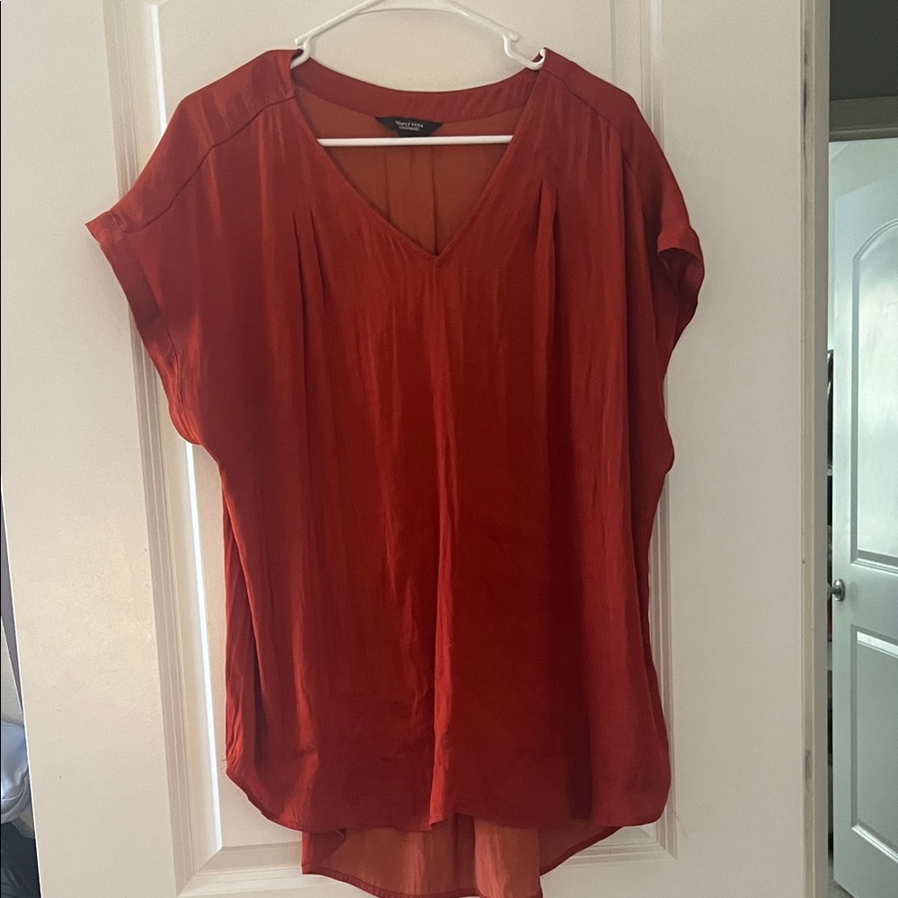 Vera Wang Rust Red Blouse